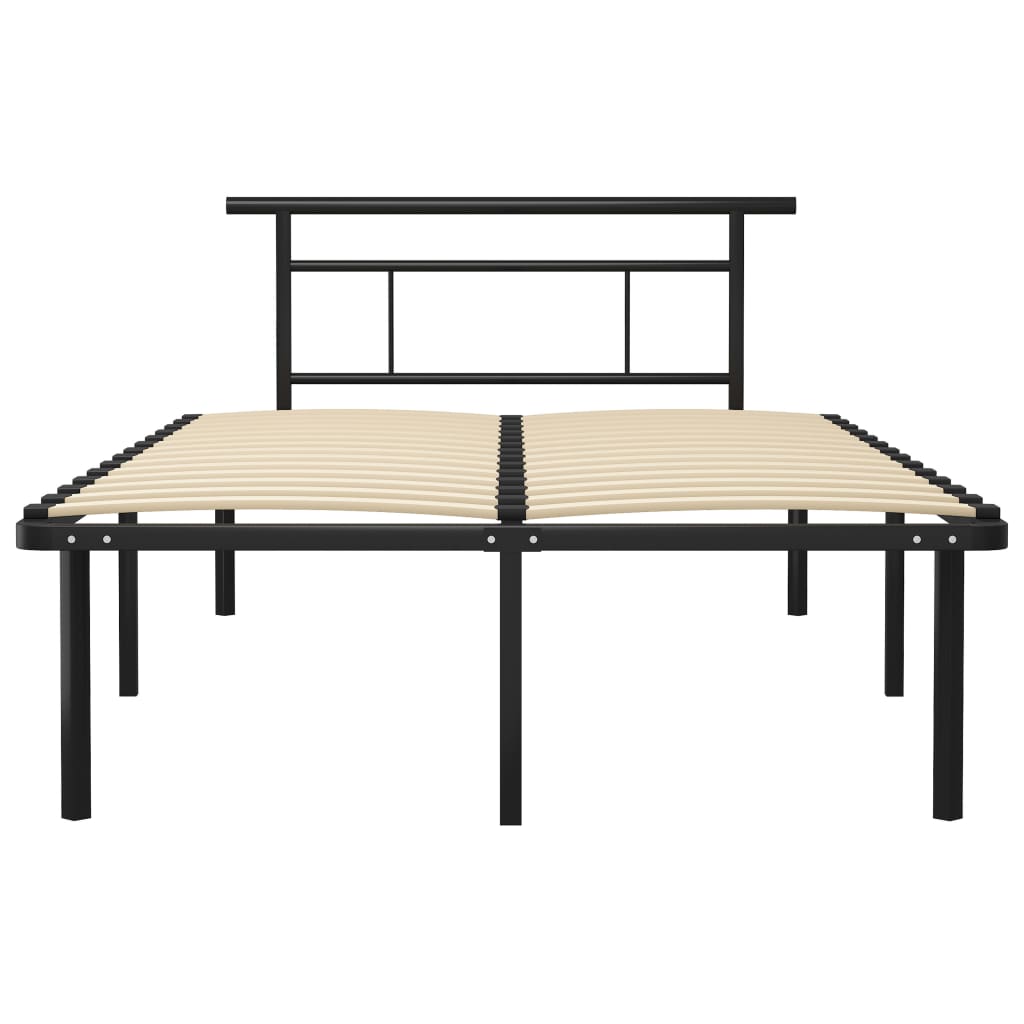 vidaXL Bed Frame without Mattress Black Metal 120x200cm