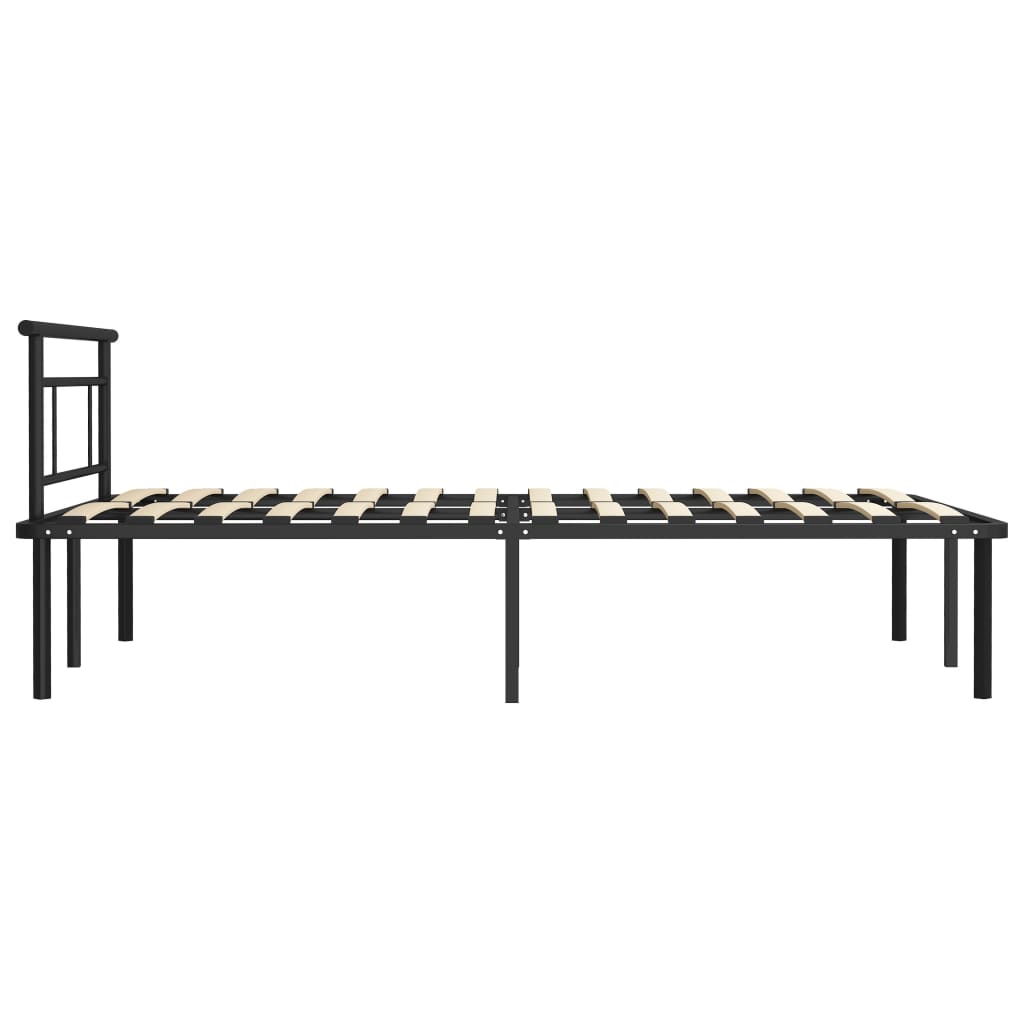 vidaXL Bed Frame without Mattress Black Metal 120x200cm