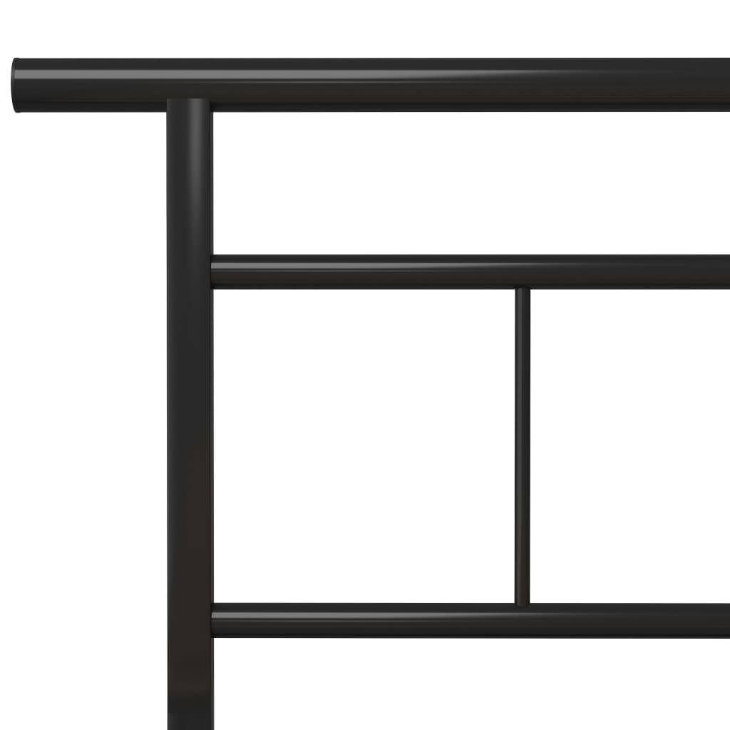 vidaXL Bed Frame without Mattress Black Metal 120x200cm