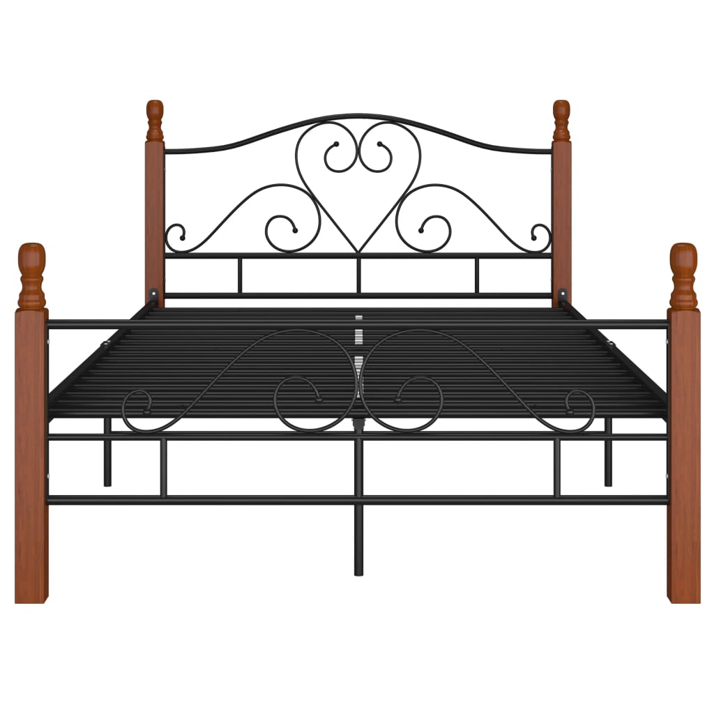 vidaXL Bed Frame without Mattress Black Metal 120x200 cm