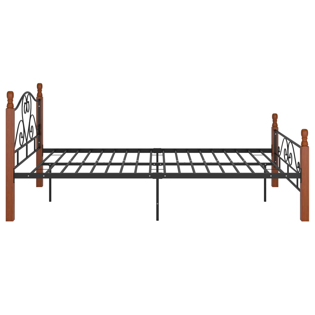 vidaXL Bed Frame without Mattress Black Metal 120x200 cm