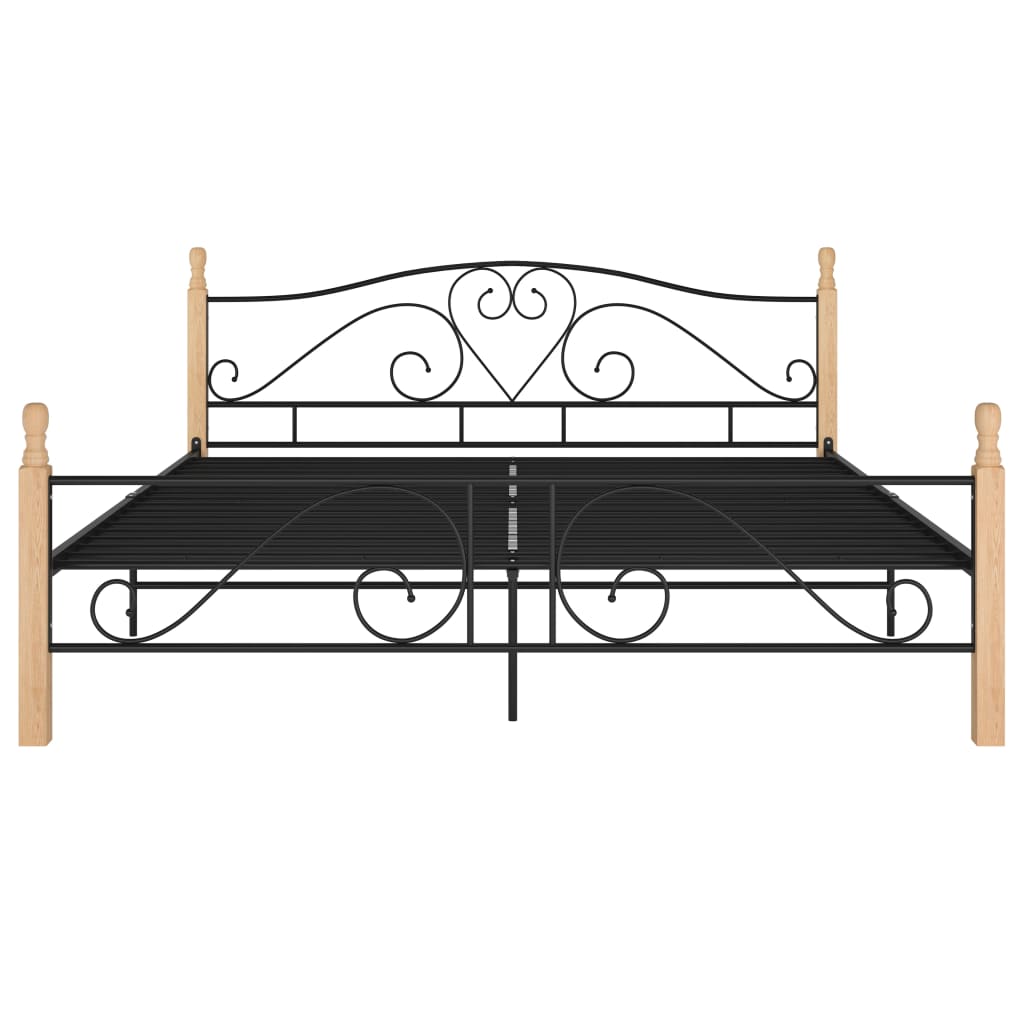 vidaXL Bed Frame without Mattress Black Metal 180x200 cm Super King