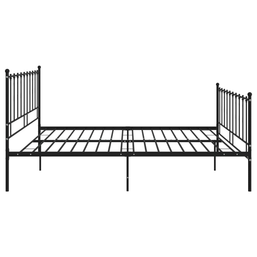 vidaXL Bed Frame without Mattress Black Metal 140x200 cm