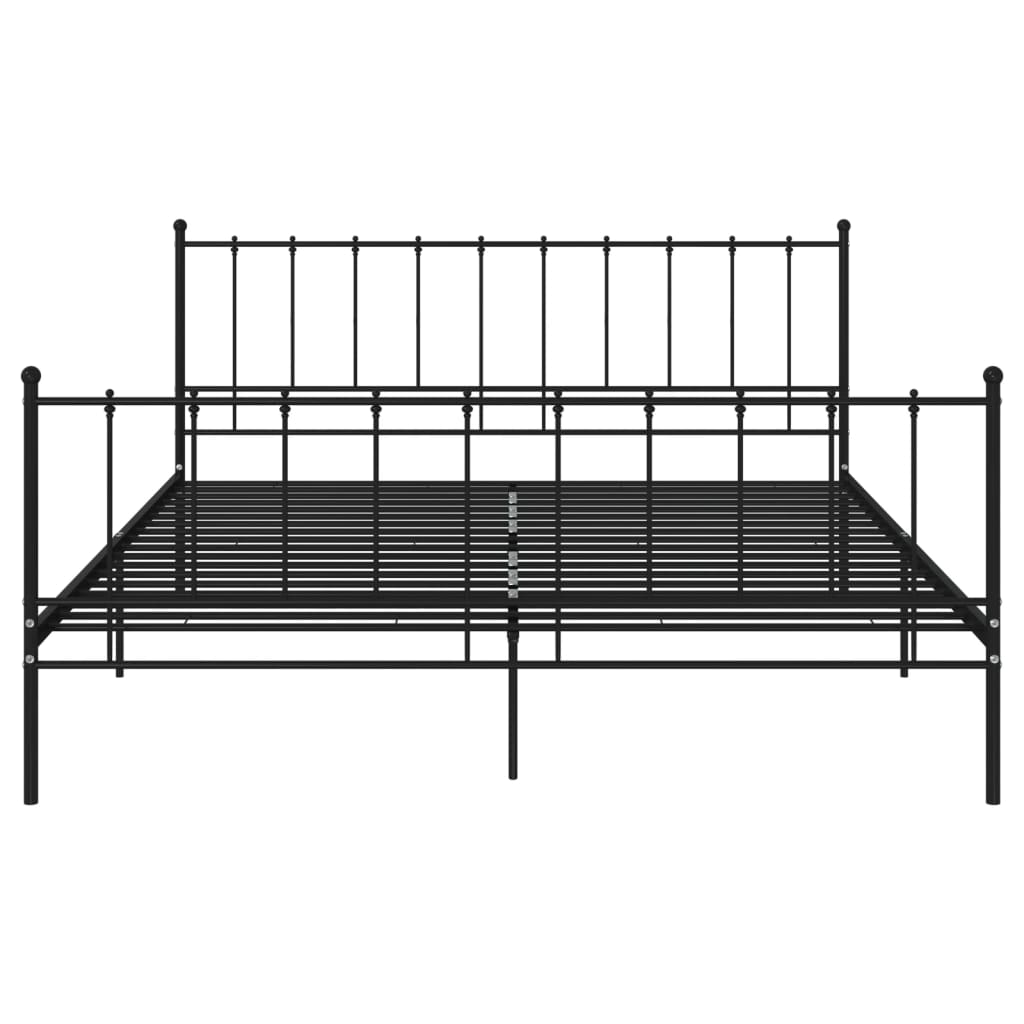 vidaXL Bed Frame without Mattress Black Metal 140x200 cm