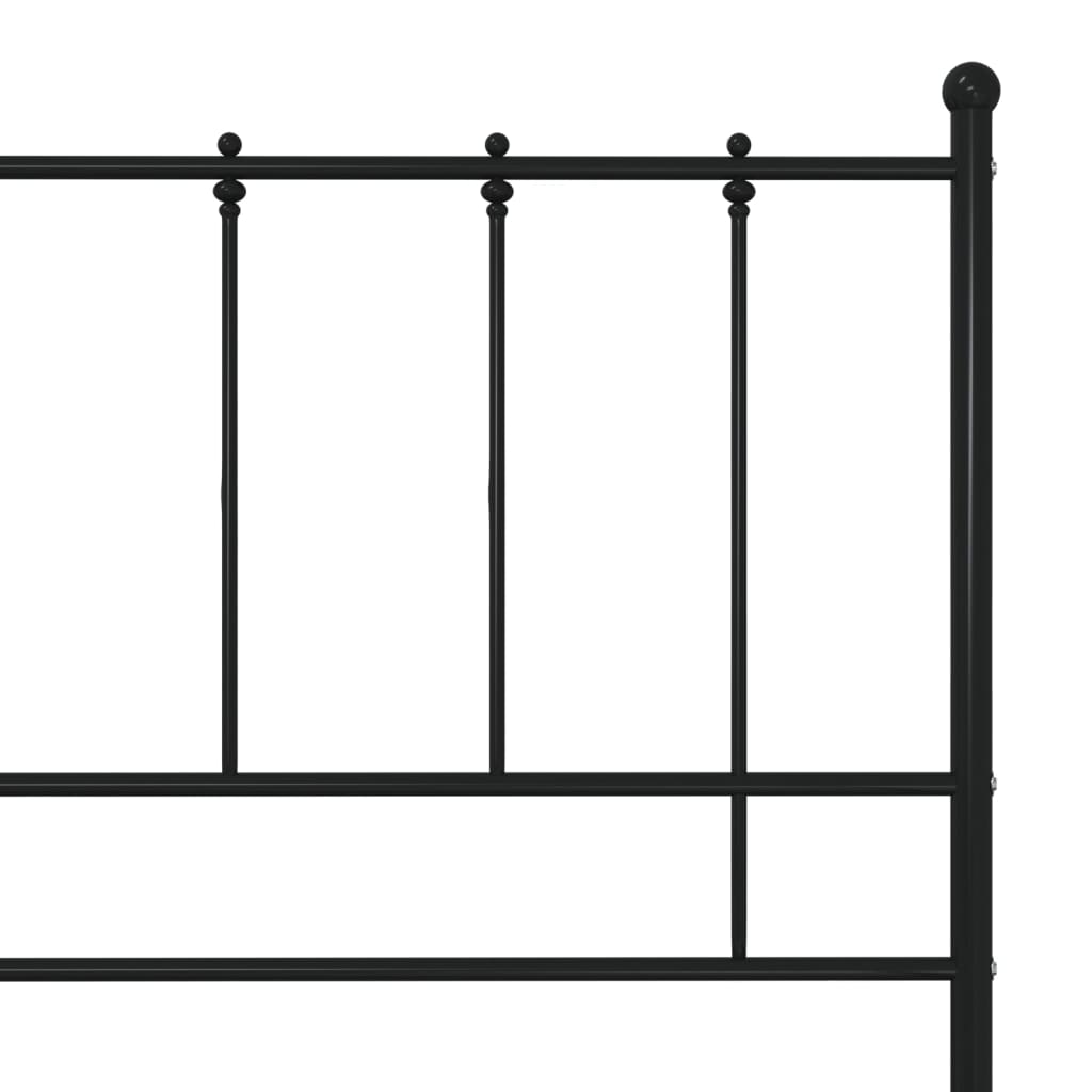 vidaXL Bed Frame without Mattress Black Metal 140x200 cm