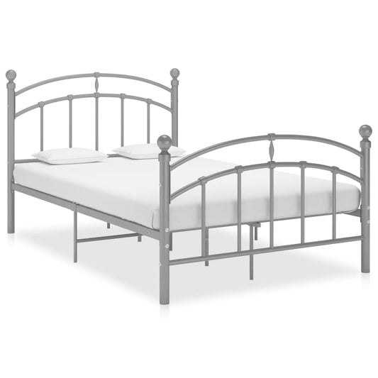 vidaXL Bed Frame without Mattress Grey Metal 120x200 cm