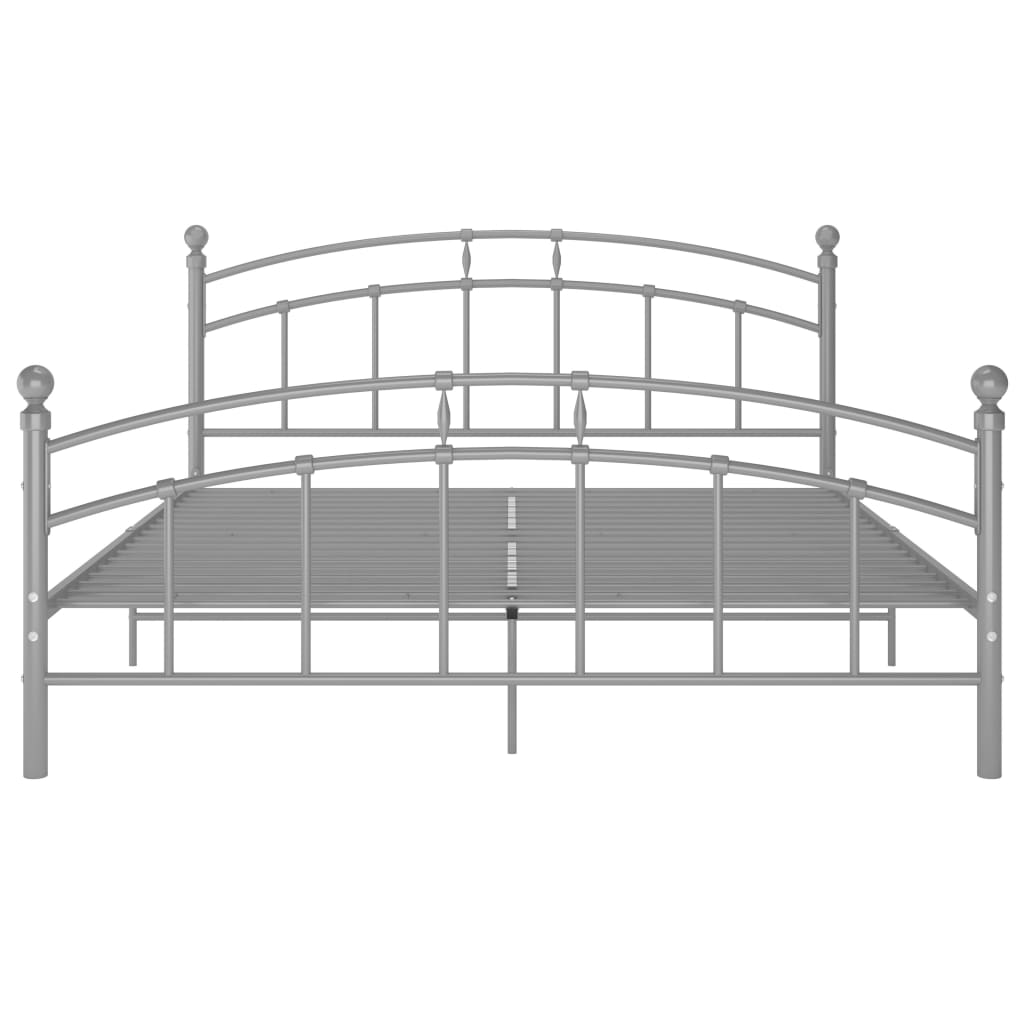 vidaXL Bed Frame Grey Metal 140x200 cm