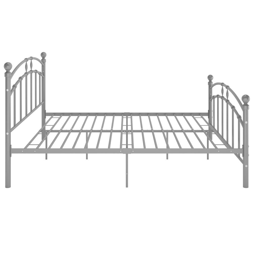 vidaXL Bed Frame Grey Metal 140x200 cm