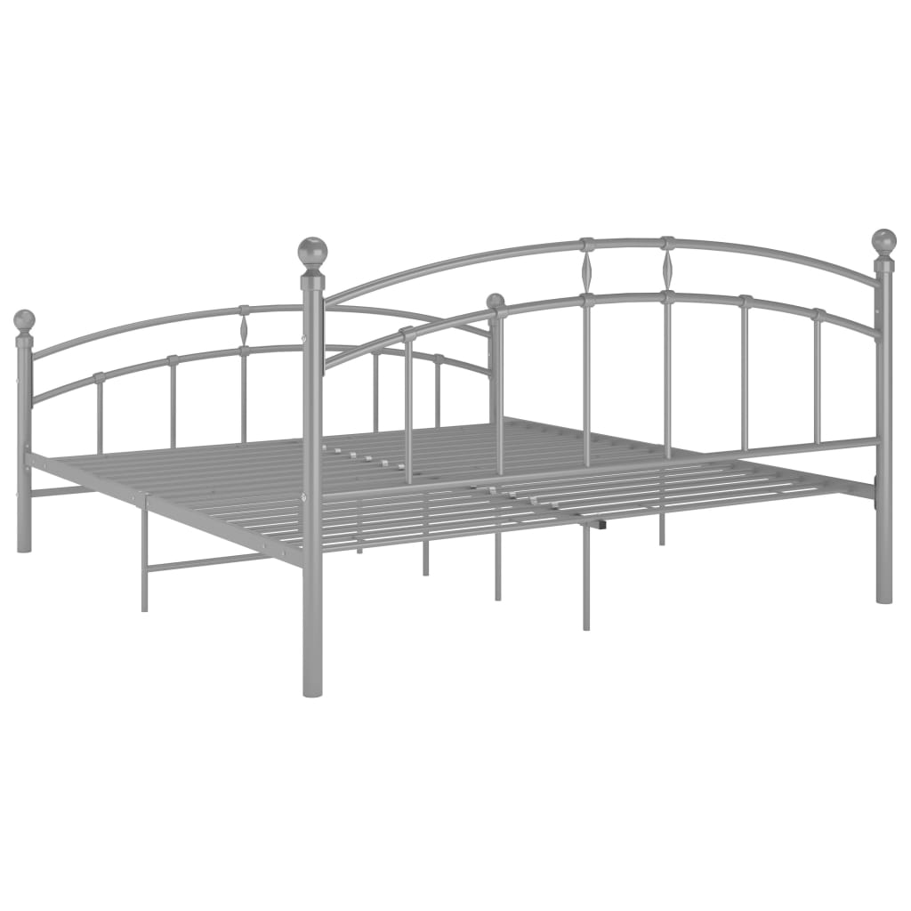 vidaXL Bed Frame Grey Metal 140x200 cm