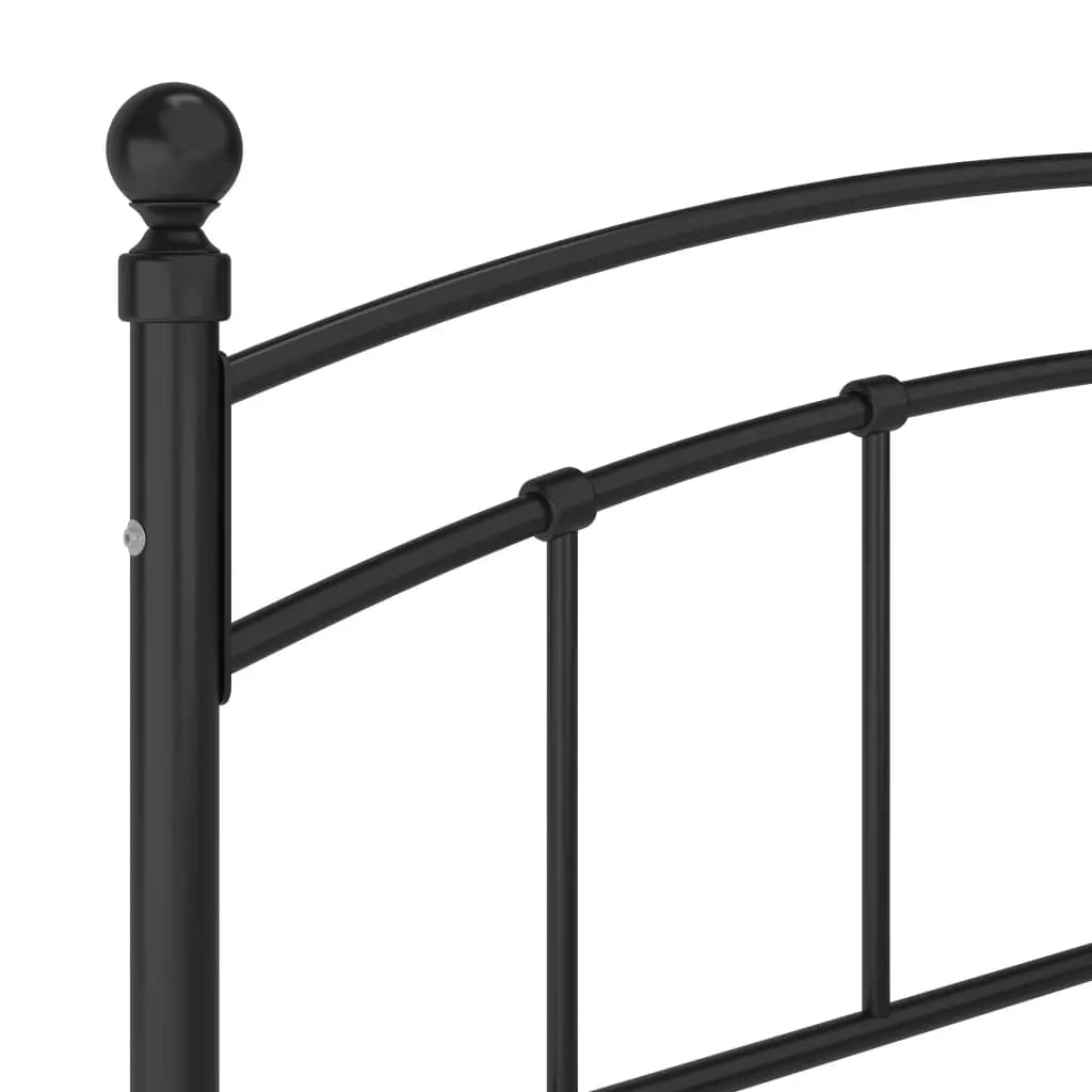 Bed Frame with Headboard without Mattress Black 160x200 cm Metal