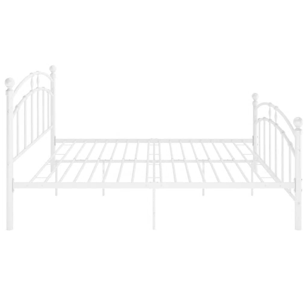 vidaXL Bed Frame without Mattress White Metal 180x200 cm Super King