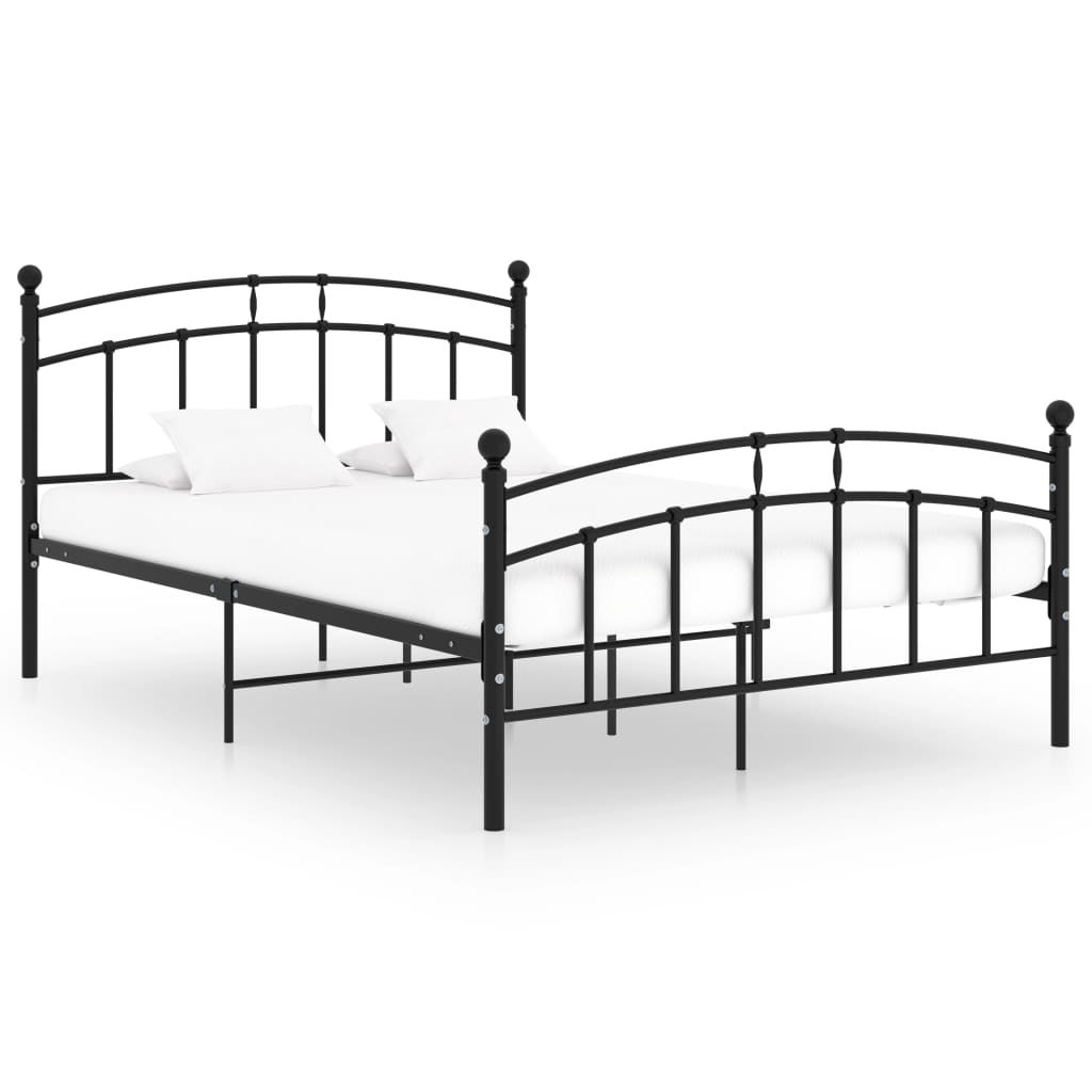 vidaXL Bed Frame without Mattress Black Metal 200x200 cm