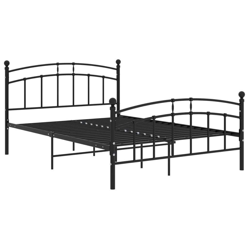 vidaXL Bed Frame without Mattress Black Metal 200x200 cm