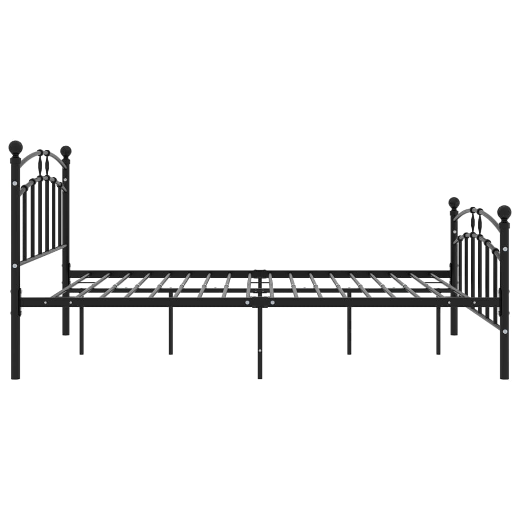 vidaXL Bed Frame without Mattress Black Metal 200x200 cm