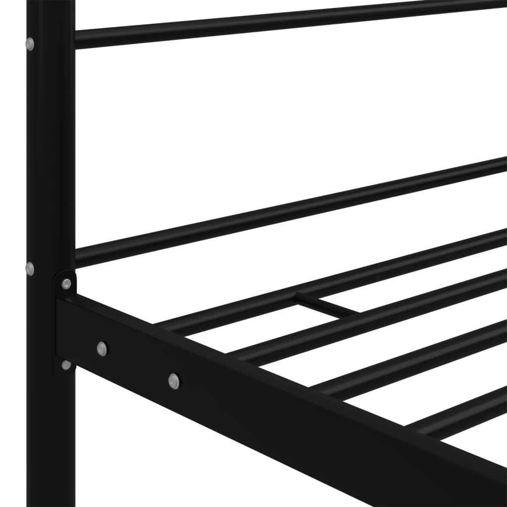 vidaXL Canopy Bed Frame without Mattress Black Metal 90x200 cm