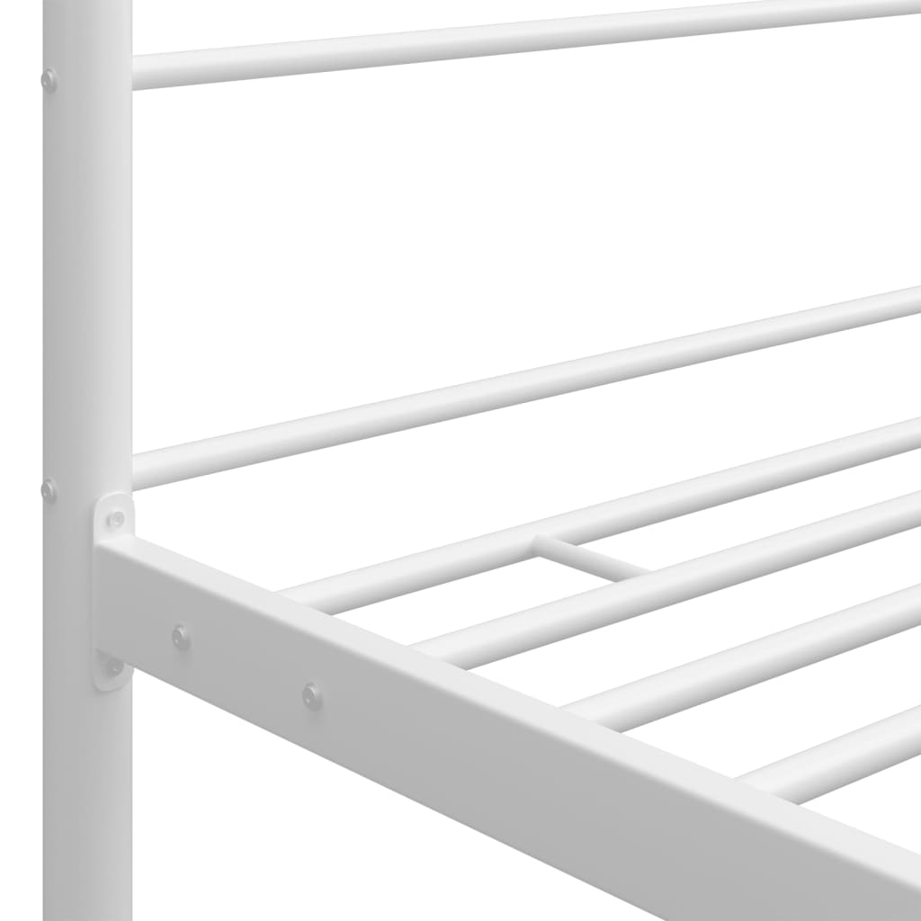 Canopy Bed Frame without Mattress White Metal 100x200 cm