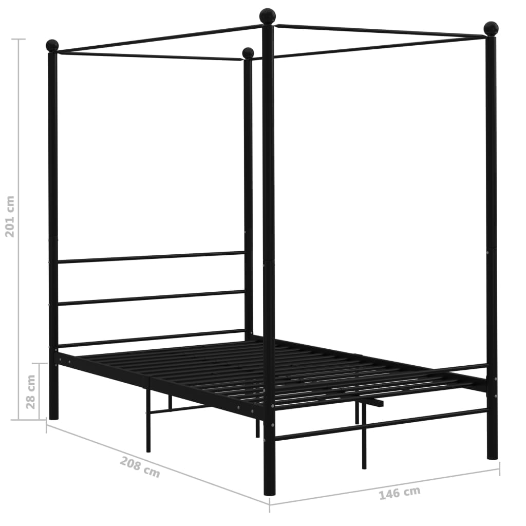 Bed Frame | Black | Powder-coated metal | Double | Bed Frame