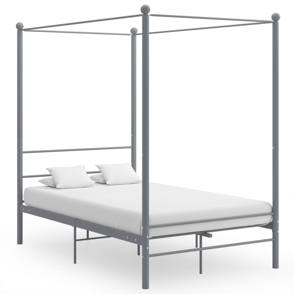 Bed Frame | Grey | Powder-coated metal | 140x200 cm | Bed Frame