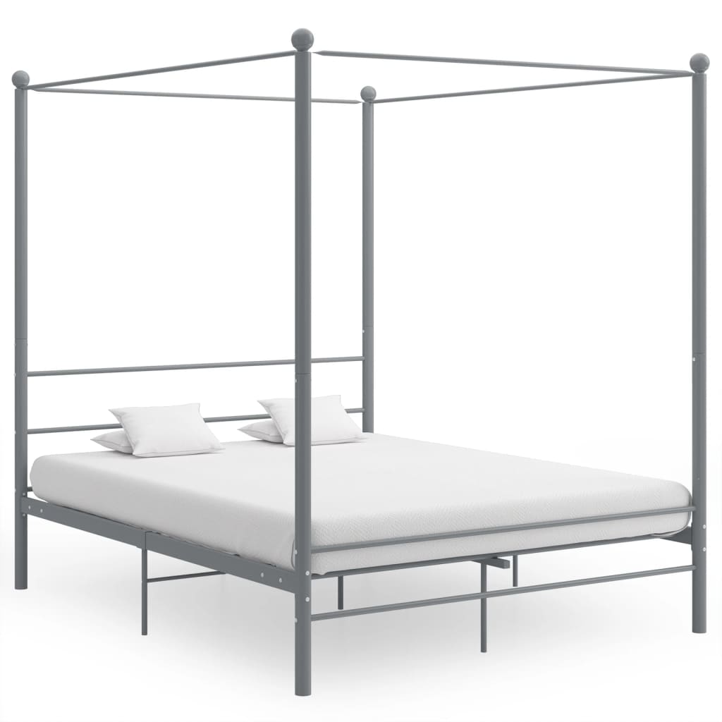 Bed Frame | Grey | Powder-coated metal | Double | Classic/Traditional