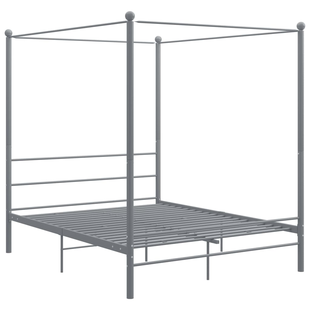 Bed Frame | Grey | Powder-coated metal | Double | Classic/Traditional