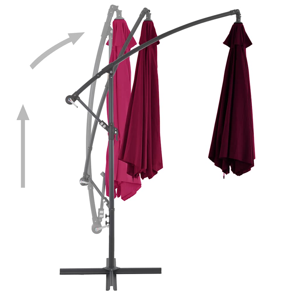 Cantilever Garden Parasol | Bordeaux Red | Polyester, Metal | Large