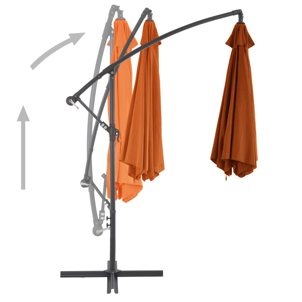 Cantilever Garden Parasol | Terracotta | Polyester, Metal | Large
