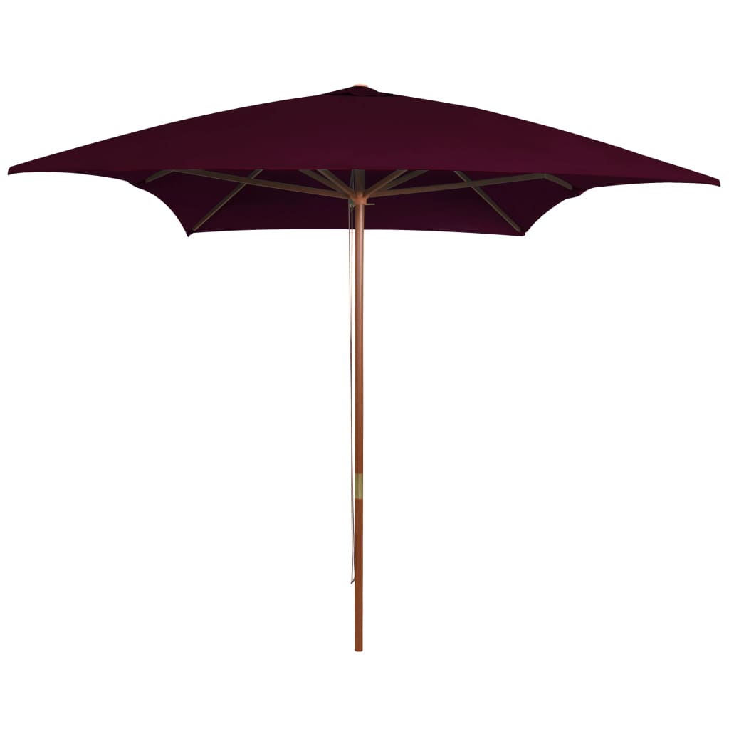 vidaXL Garden Parasol with Wooden Pole Bordeaux Red 200x300 cm