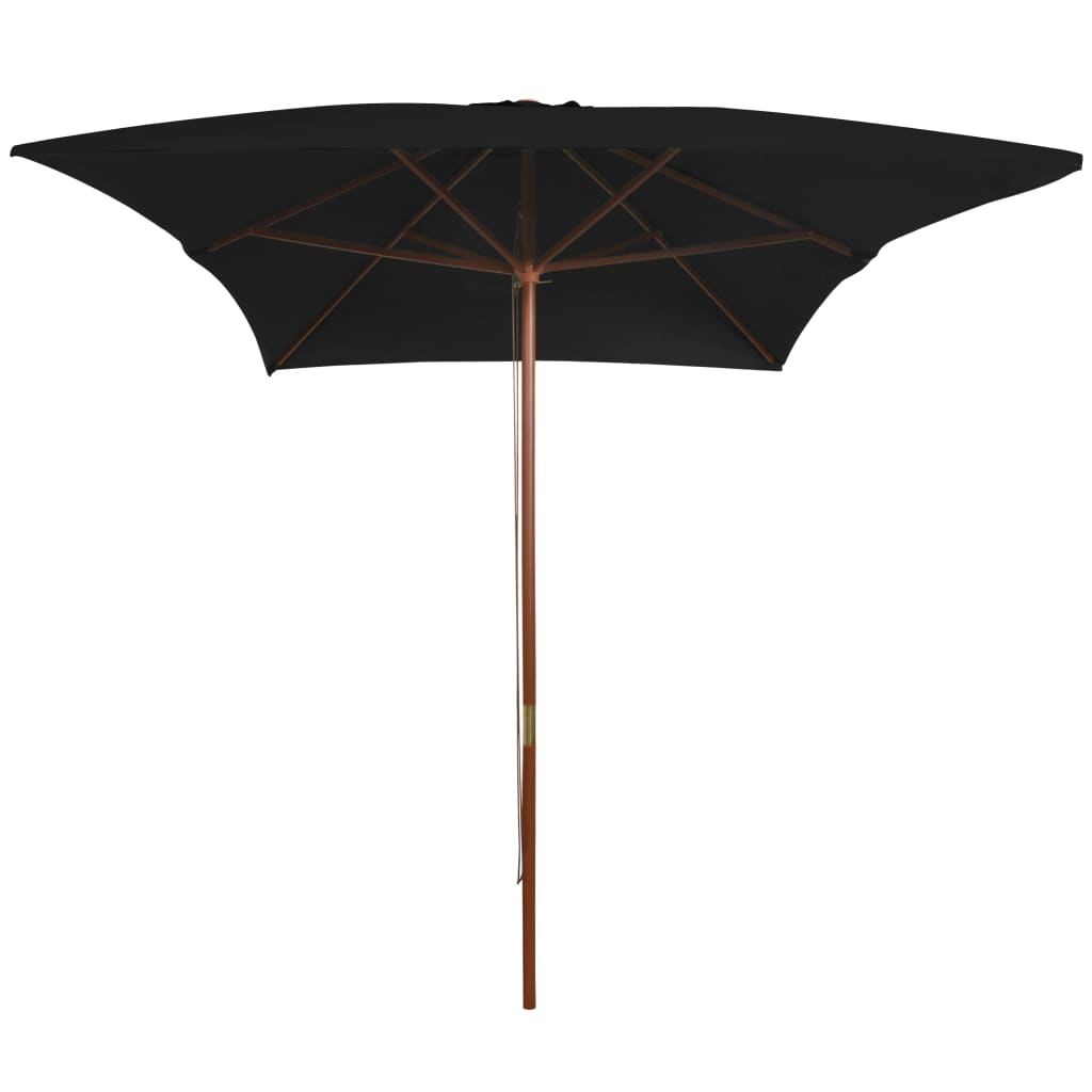Garden Parasol | Black | Polyester cover, Bamboo pole, Hardwood ribs