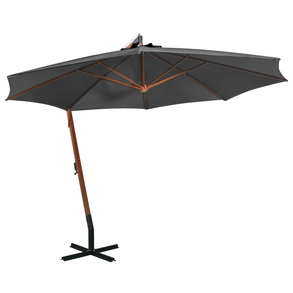Hanging Garden Parasol | Anthracite | Solid Fir Wood | Large