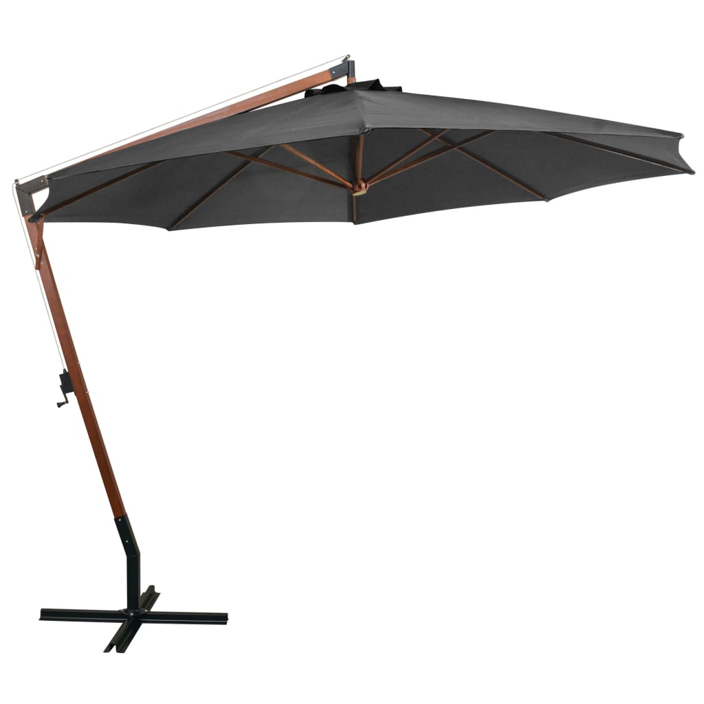 Hanging Garden Parasol | Anthracite | Solid Fir Wood | Large