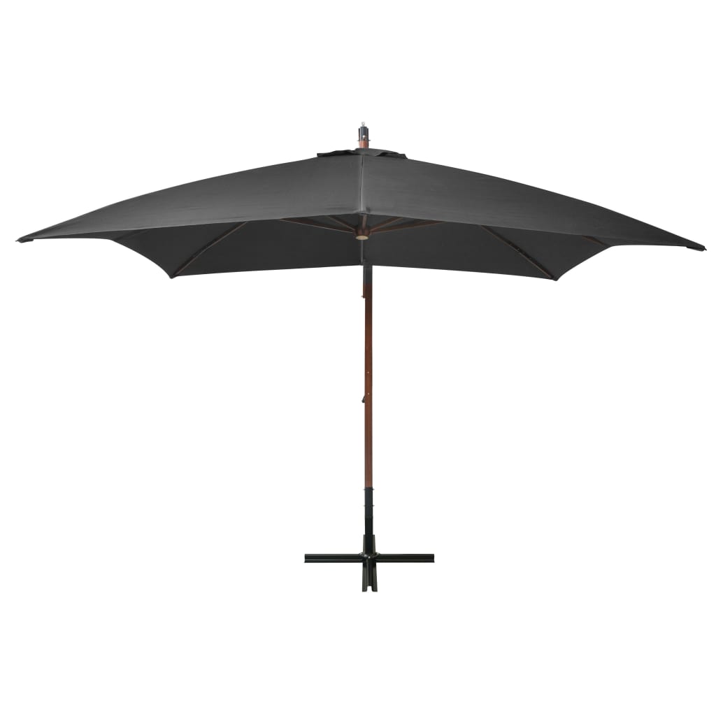 Hanging Garden Parasol | Anthracite | Solid fir wood, bamboo, polyester