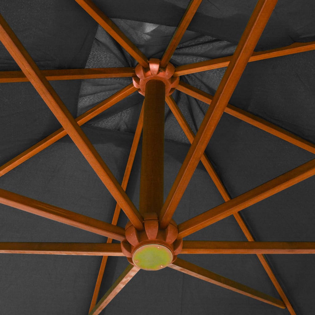 Hanging Garden Parasol | Anthracite | Solid fir wood, bamboo, polyester