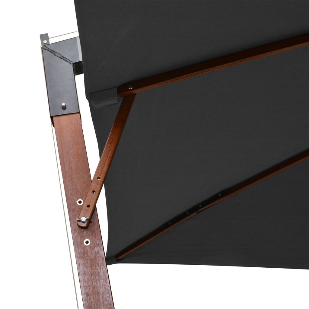 Hanging Garden Parasol | Anthracite | Solid fir wood, bamboo, polyester