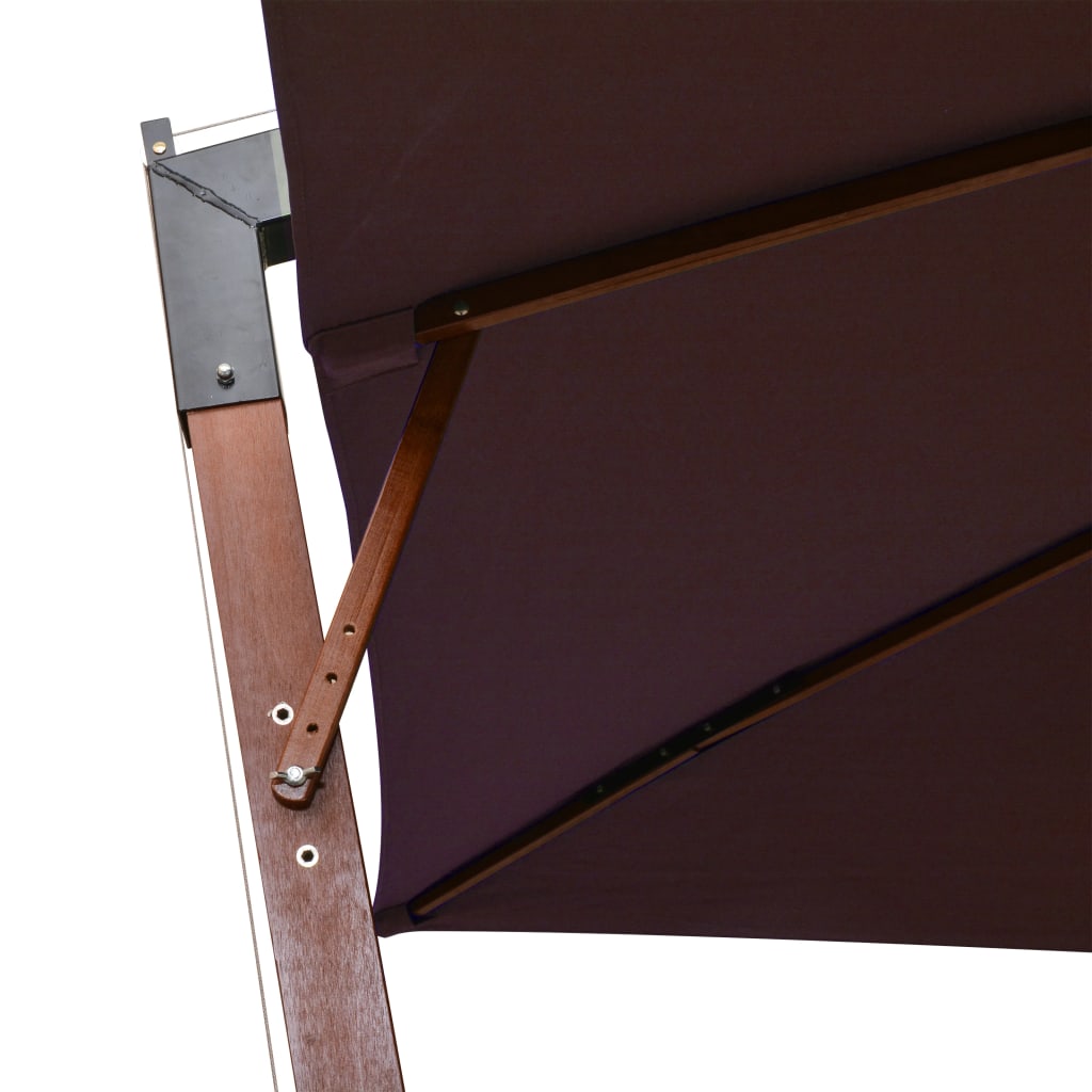 Hanging Garden Parasol with Pole Bordeaux Red 3x3 m Solid Fir Wood