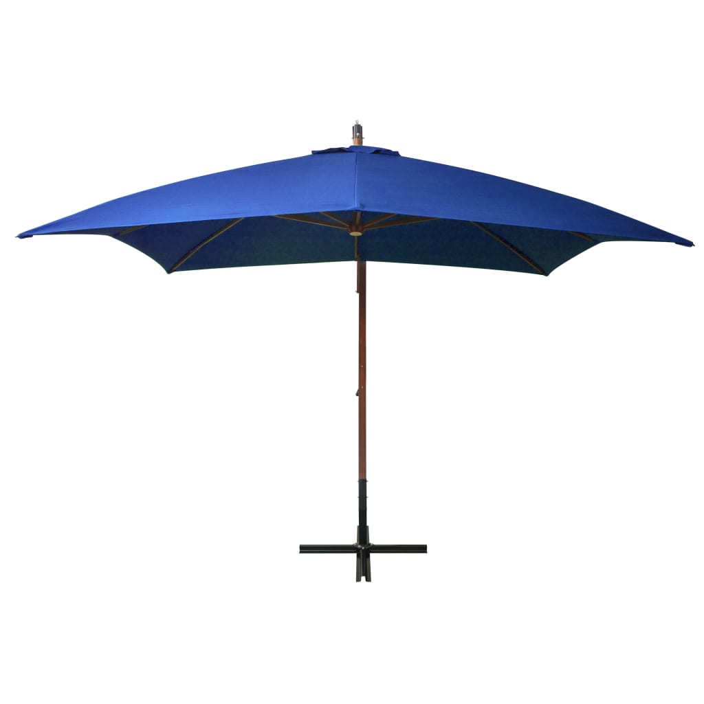 Hanging Garden Parasol | Azure Blue | Polyester, Fir Wood, Bamboo | Large
