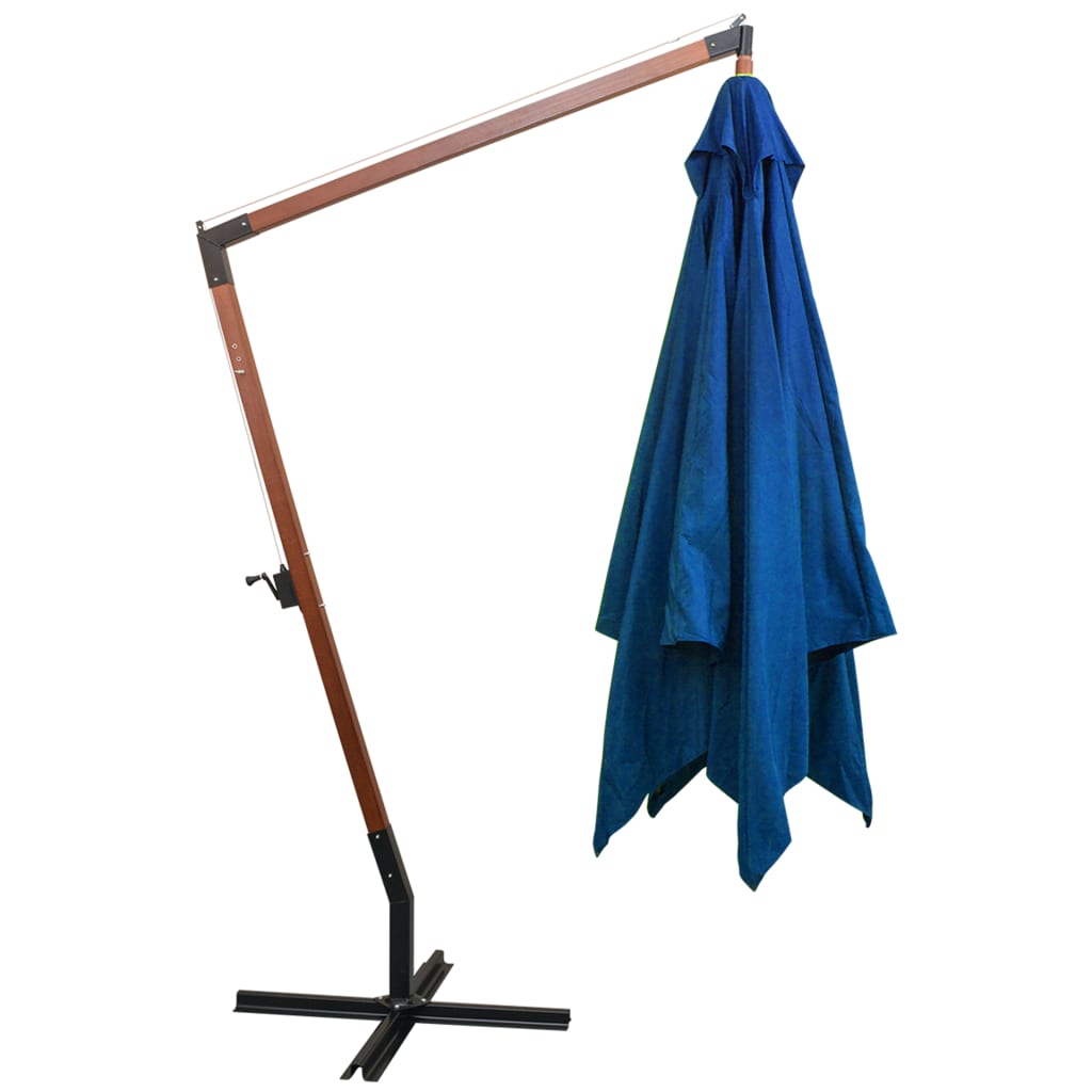 Hanging Garden Parasol | Azure Blue | Polyester, Fir Wood, Bamboo | Large