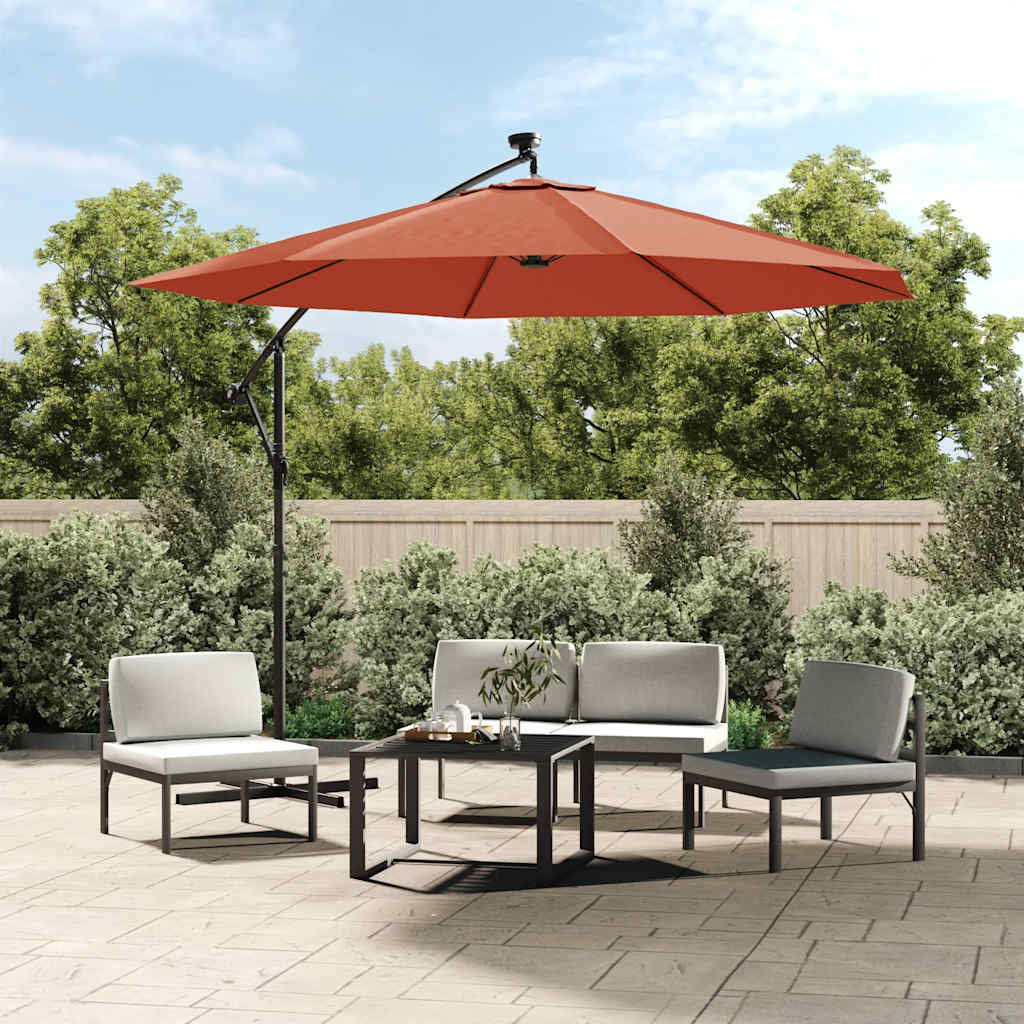 Cantilever Garden Parasol | Terracotta | Polyester, Steel | Large