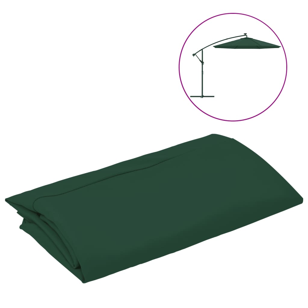 vidaXL Replacement Fabric for Cantilever Umbrella Green 350 cm