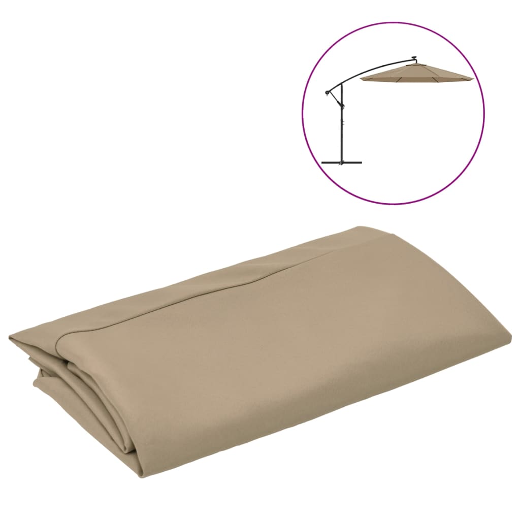 vidaXL Replacement Fabric for Cantilever Umbrella Taupe 350 cm