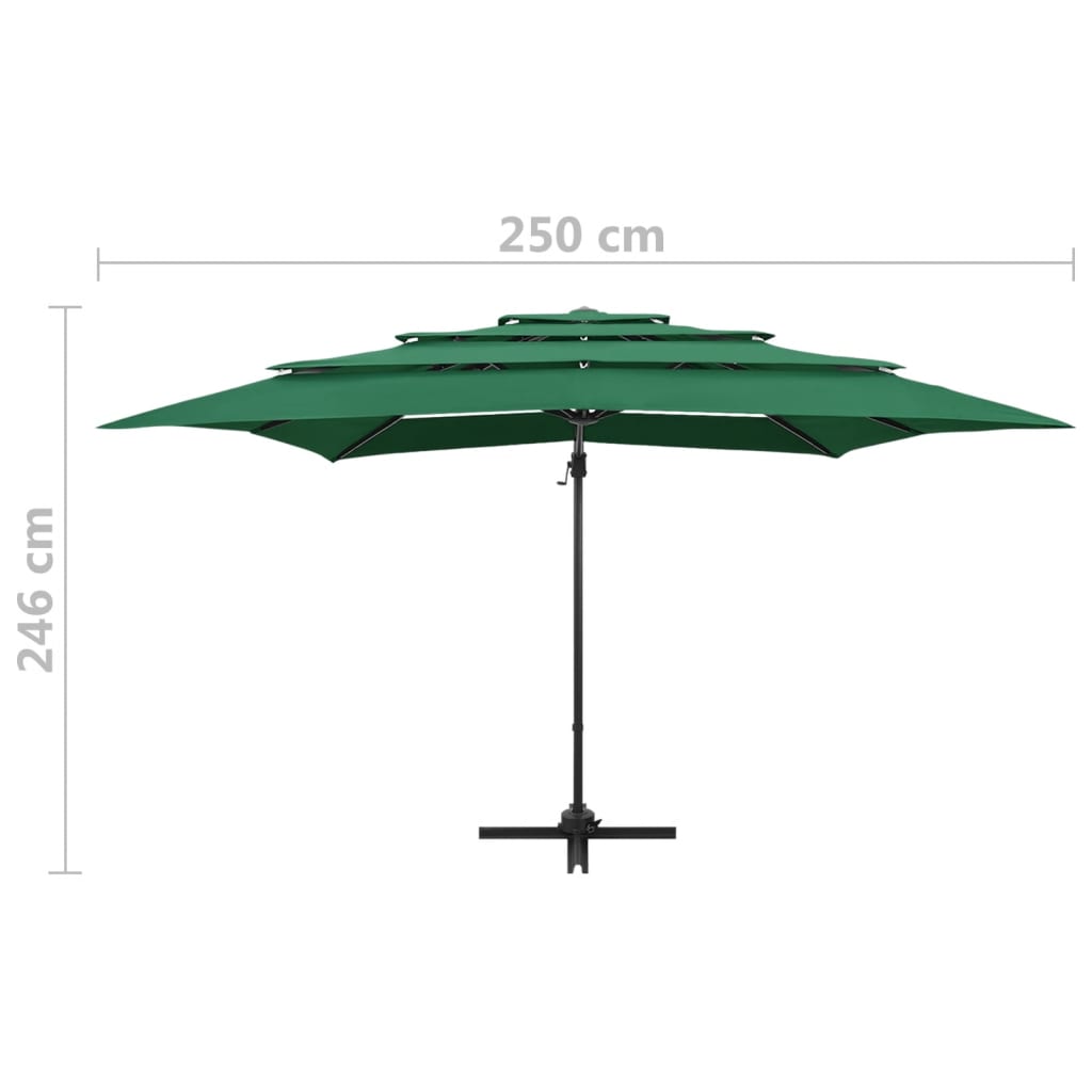 Garden Parasol | Green | Polyester | Large | Foldable | Garden Parasol