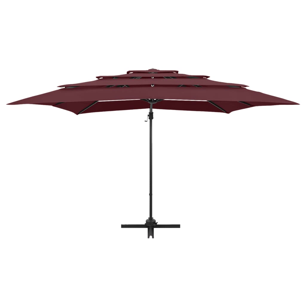 Garden Parasol | Bordeaux Red | Polyester | Large | Foldable