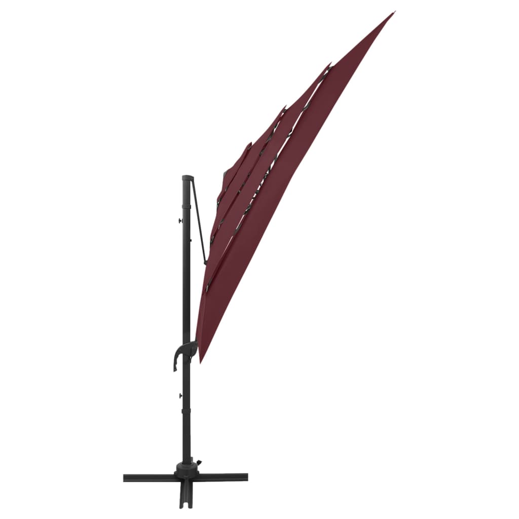 Garden Parasol | Bordeaux Red | Polyester | Large | Foldable