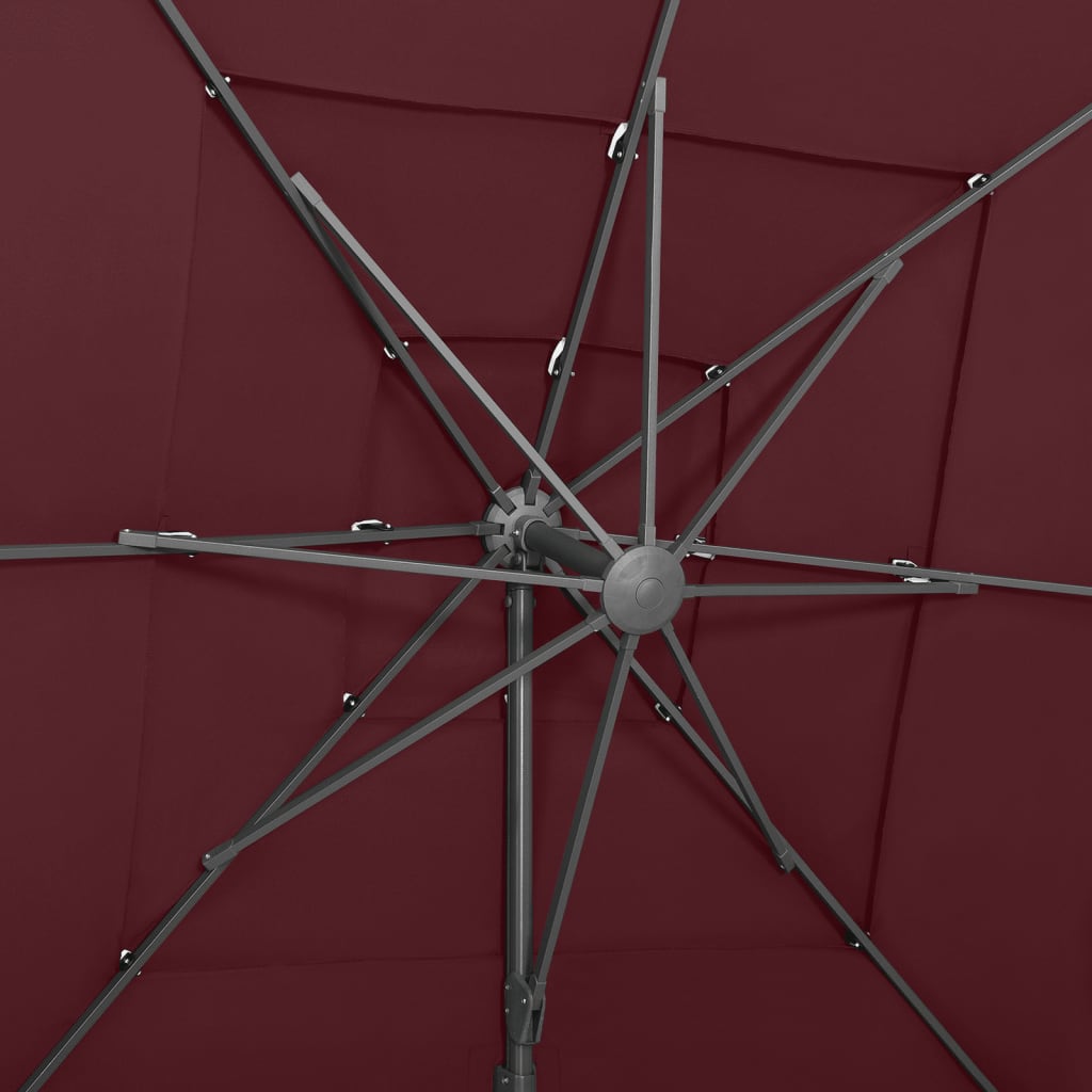 Garden Parasol | Bordeaux Red | Polyester | Large | Foldable