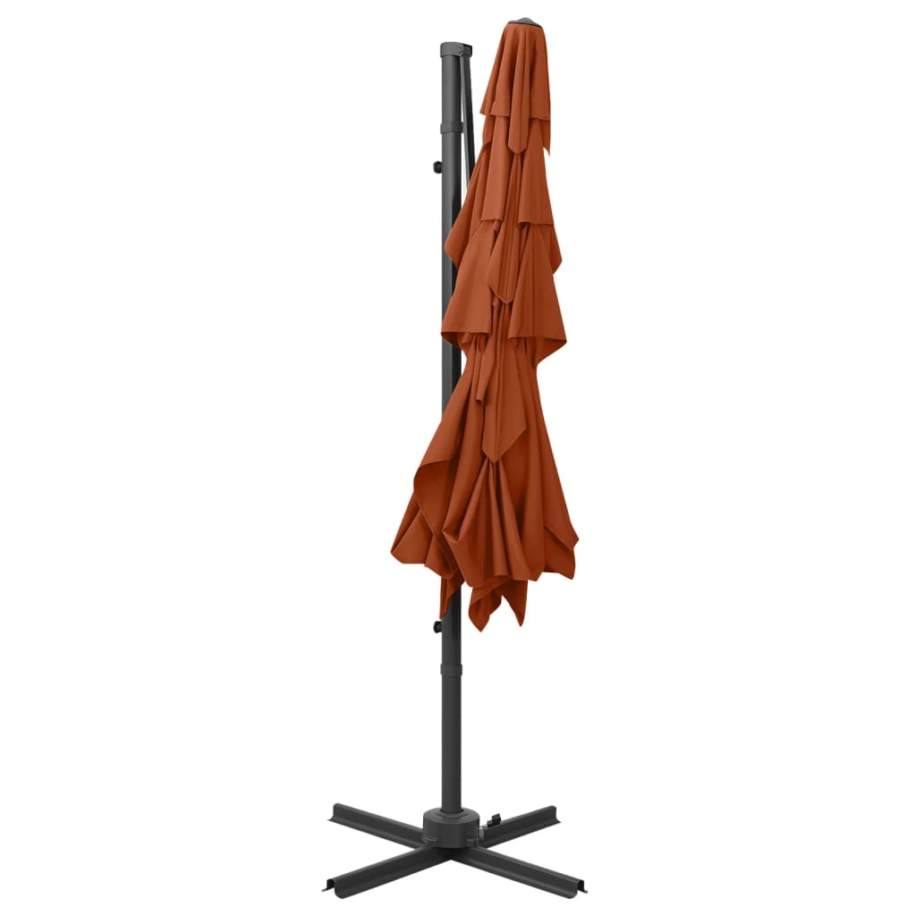 vidaXL 4-Tier Garden Parasol with Aluminium Pole Terracotta 250x250 cm