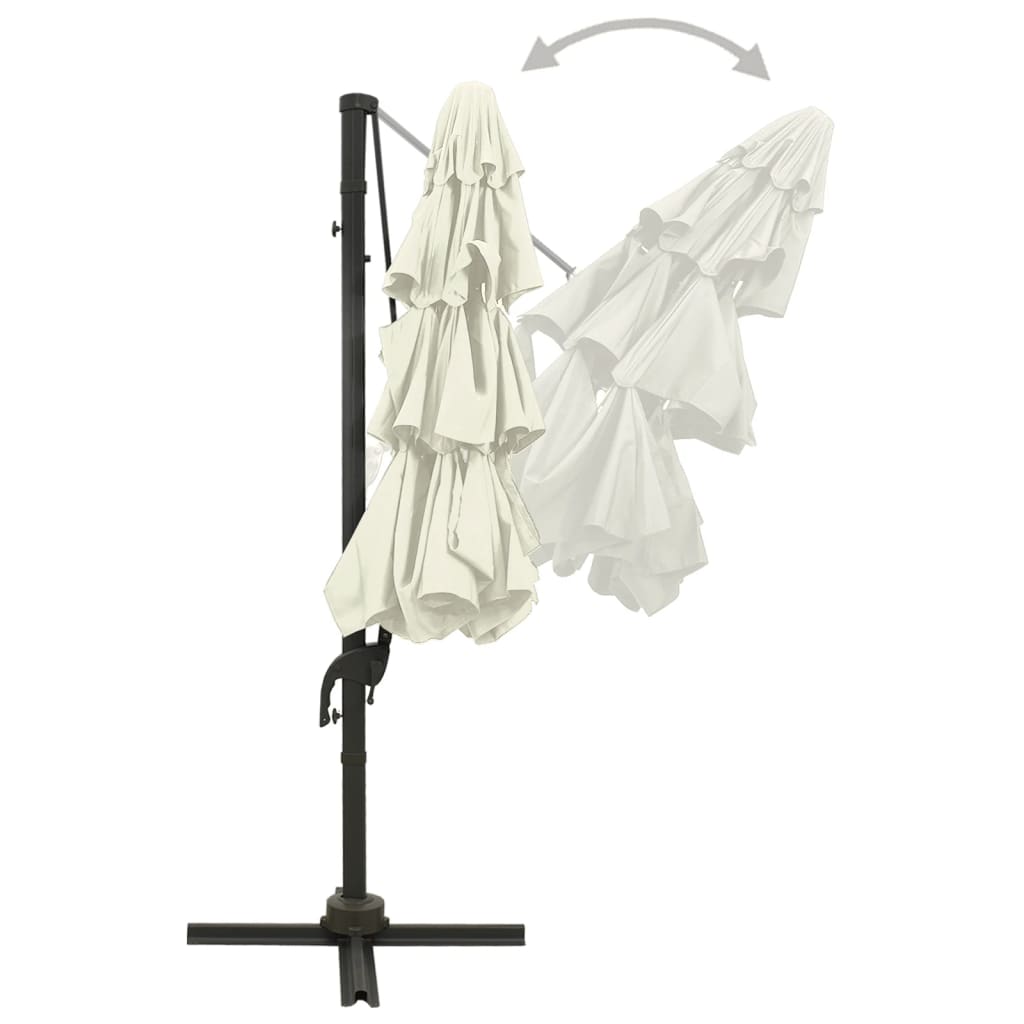 Garden Parasol | Sand | Polyester, Powder-Coated Aluminium | Large