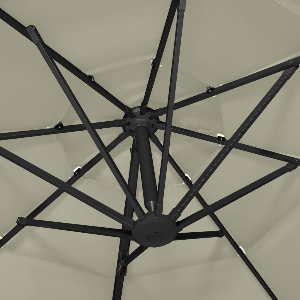 Garden Parasol | Sand | Polyester, Powder-Coated Aluminium | Large