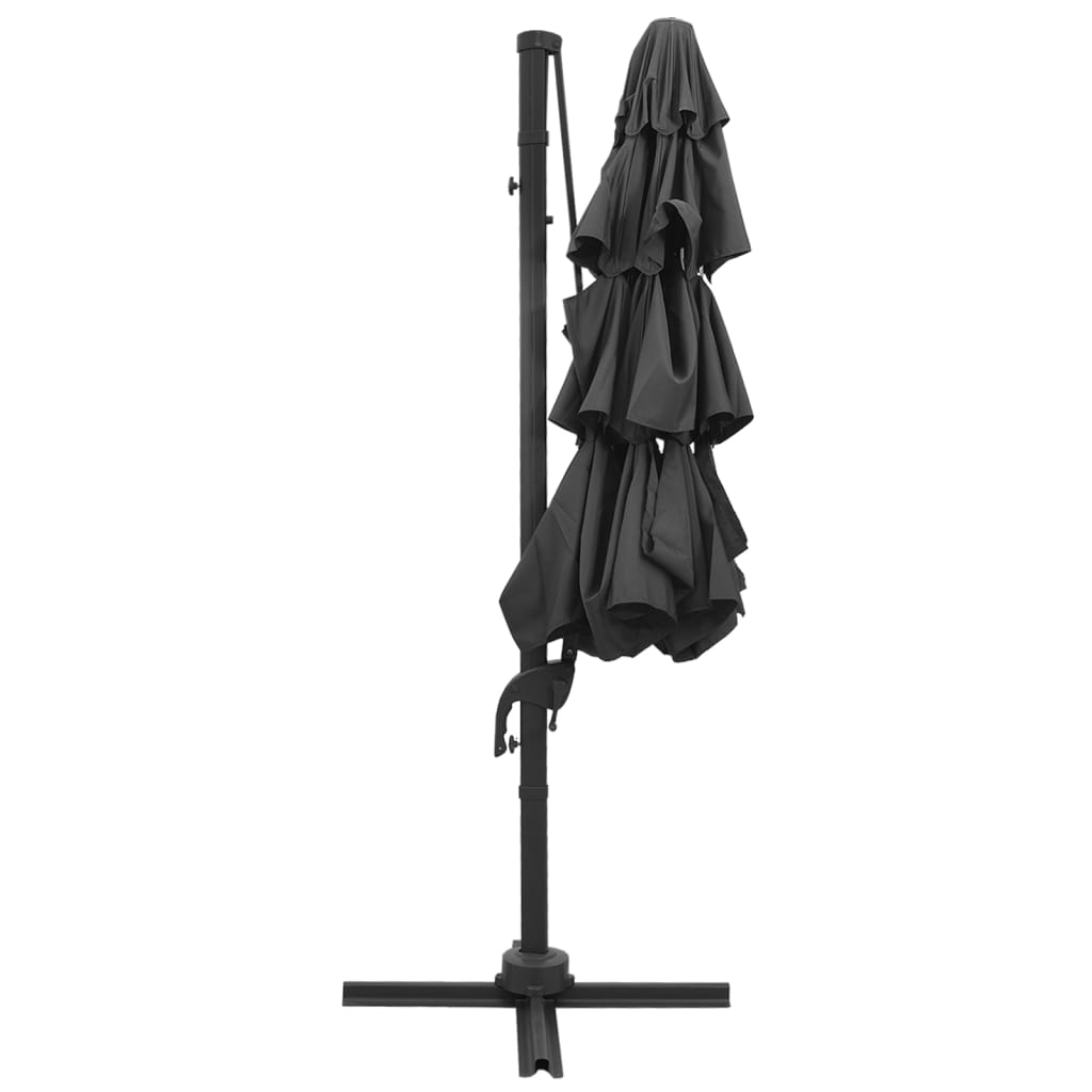 Garden Parasol | Anthracite | Polyester, Powder-Coated Aluminium | 3x3 m