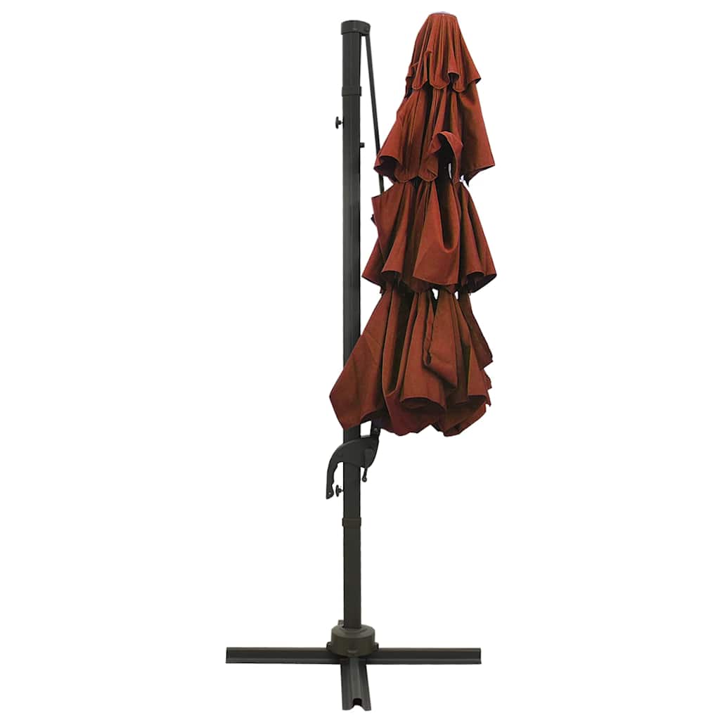 4-Tier Garden Parasol with Aluminium Pole Terracotta 3x3 m