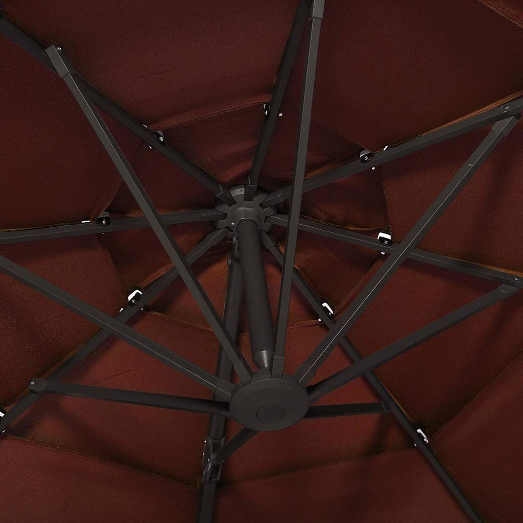 4-Tier Garden Parasol with Aluminium Pole Terracotta 3x3 m
