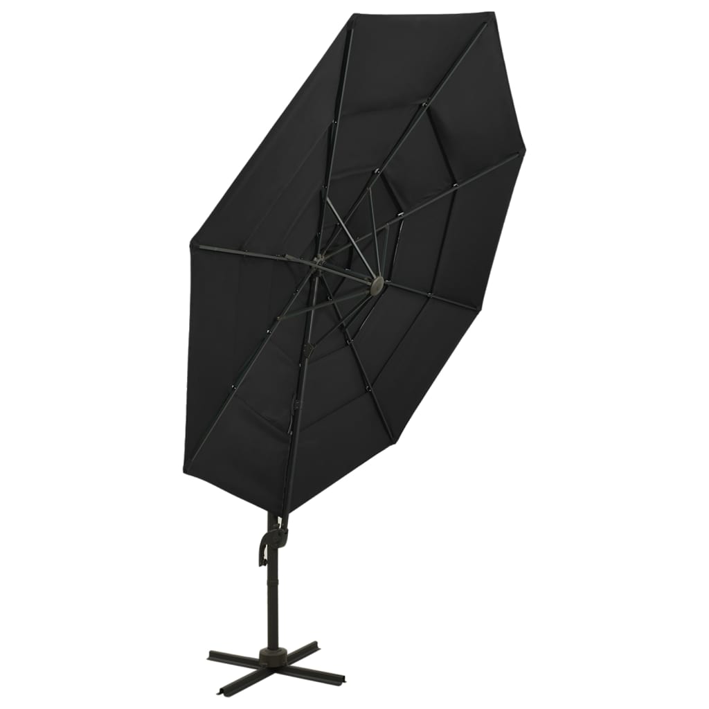 Garden Parasol | Black | Polyester | 3x3 meters | Foldable